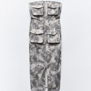 Printed cargo dress